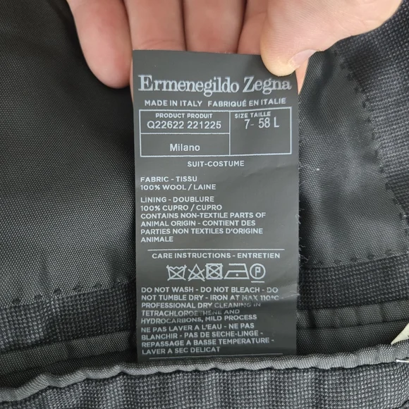 Ermenegildo Zegna Mens Trofeo Wool Blazer 48L Grey Professional Business Italy